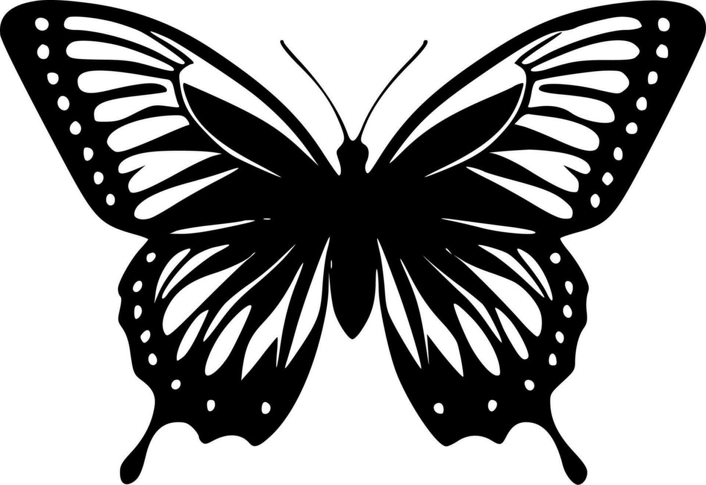 mariposa - minimalista y plano logo - vector ilustración
