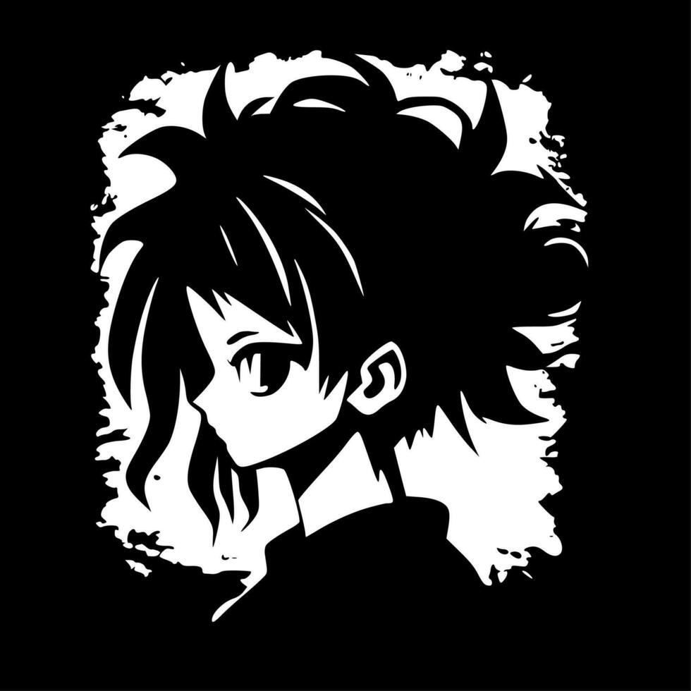 Anime, Black and White Vector illustration