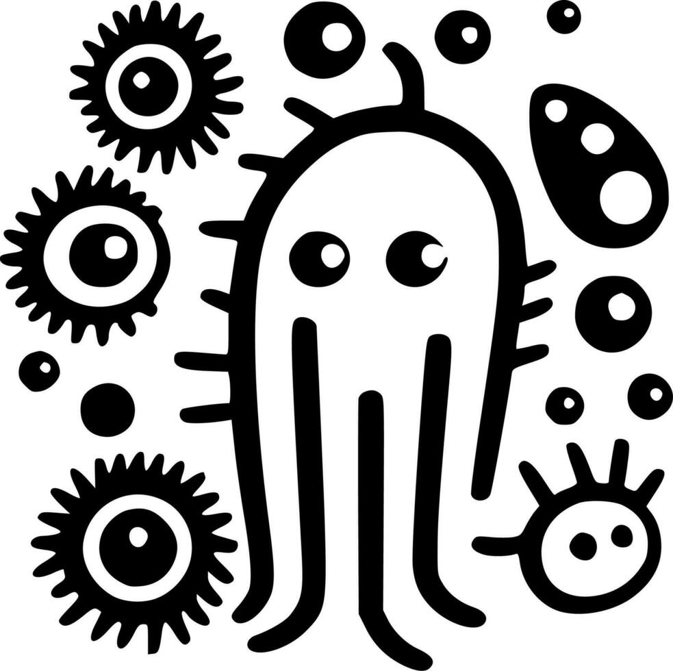 bacterias - minimalista y plano logo - vector ilustración