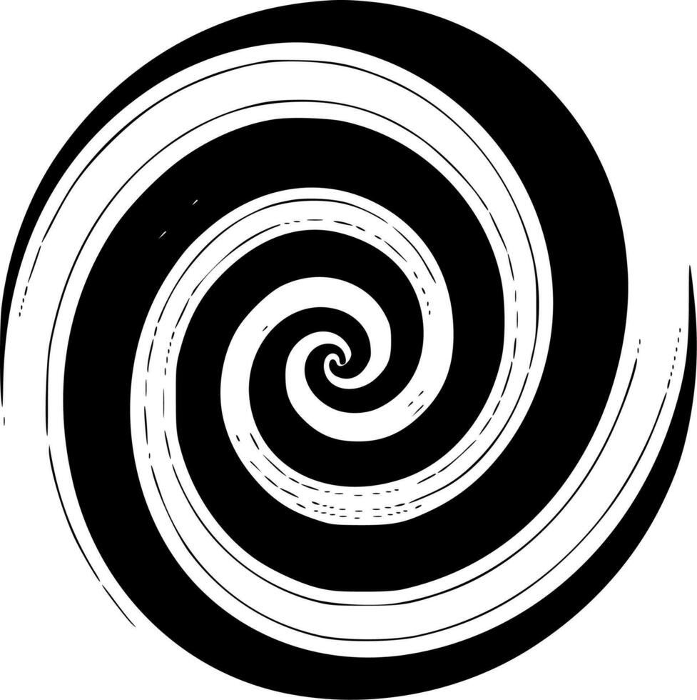 espiral - negro y blanco aislado icono - vector ilustración