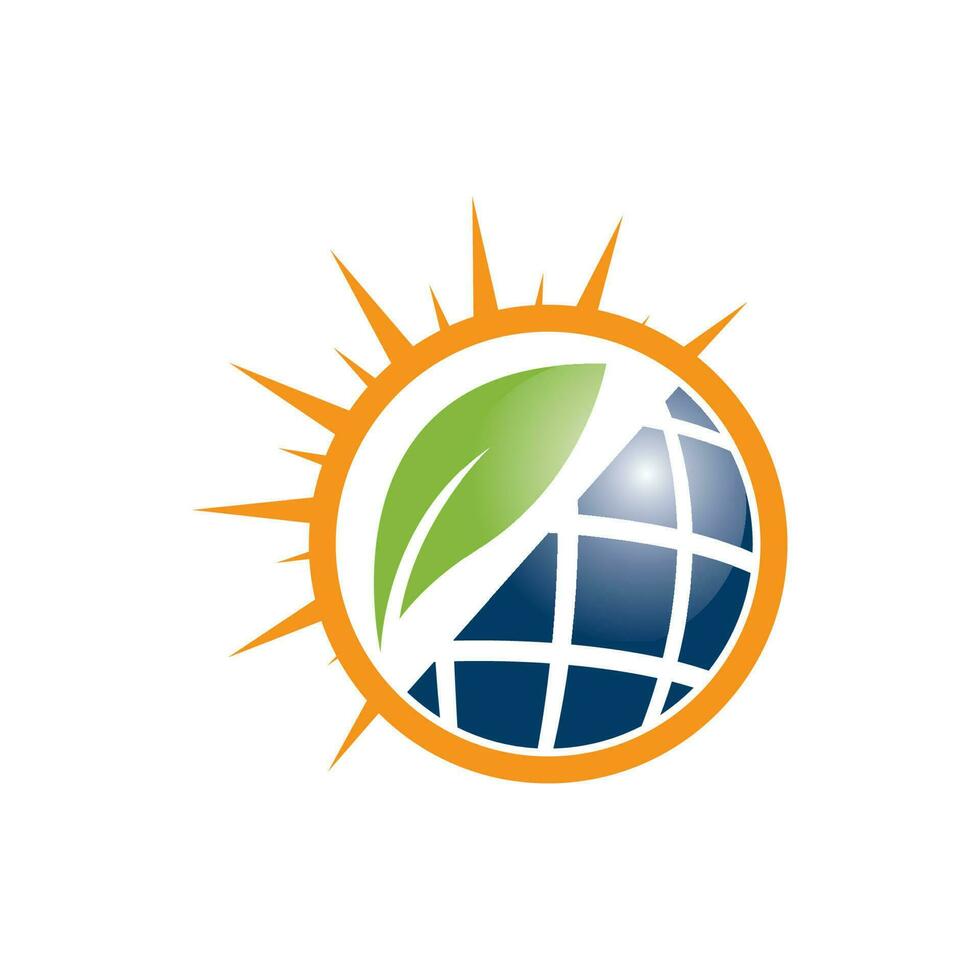 Solar logo energy icon vector