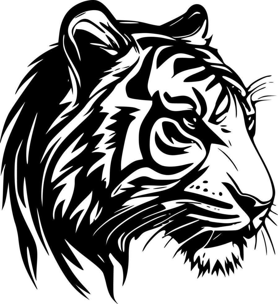 Tiger, Black and White Vector illustration 23557592 Vector Art at Vecteezy