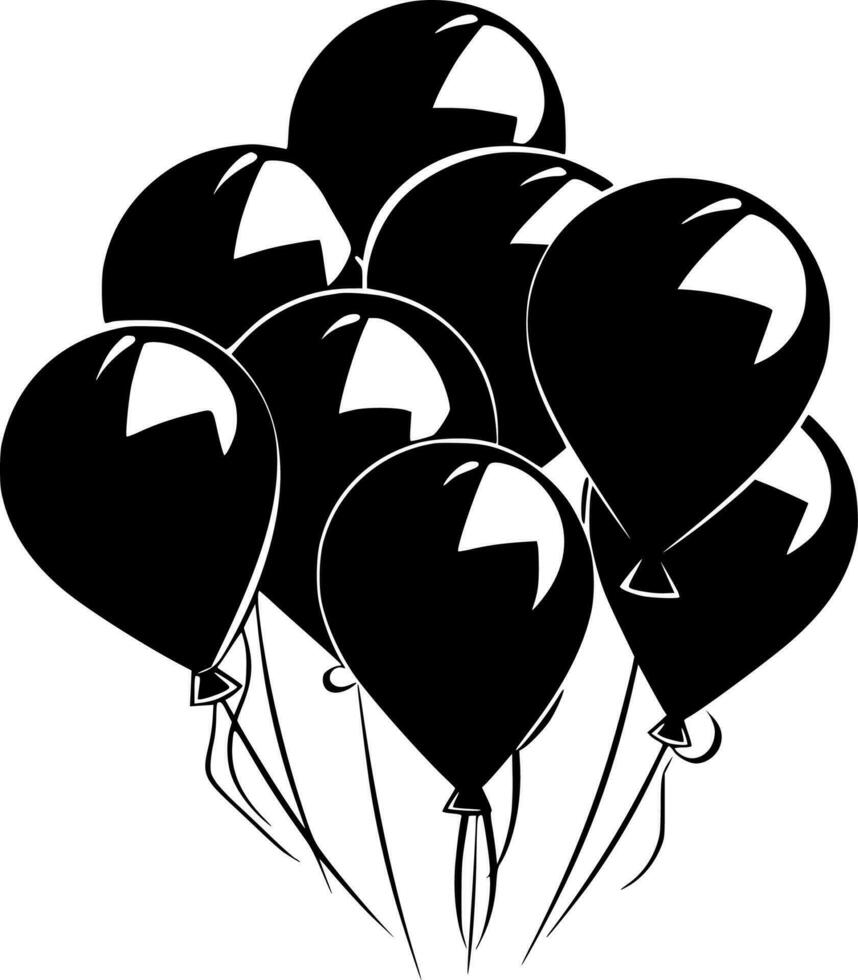 Balloons, Minimalist and Simple Silhouette - Vector illustration