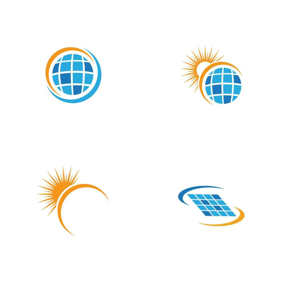 Solar logo energy icon vector