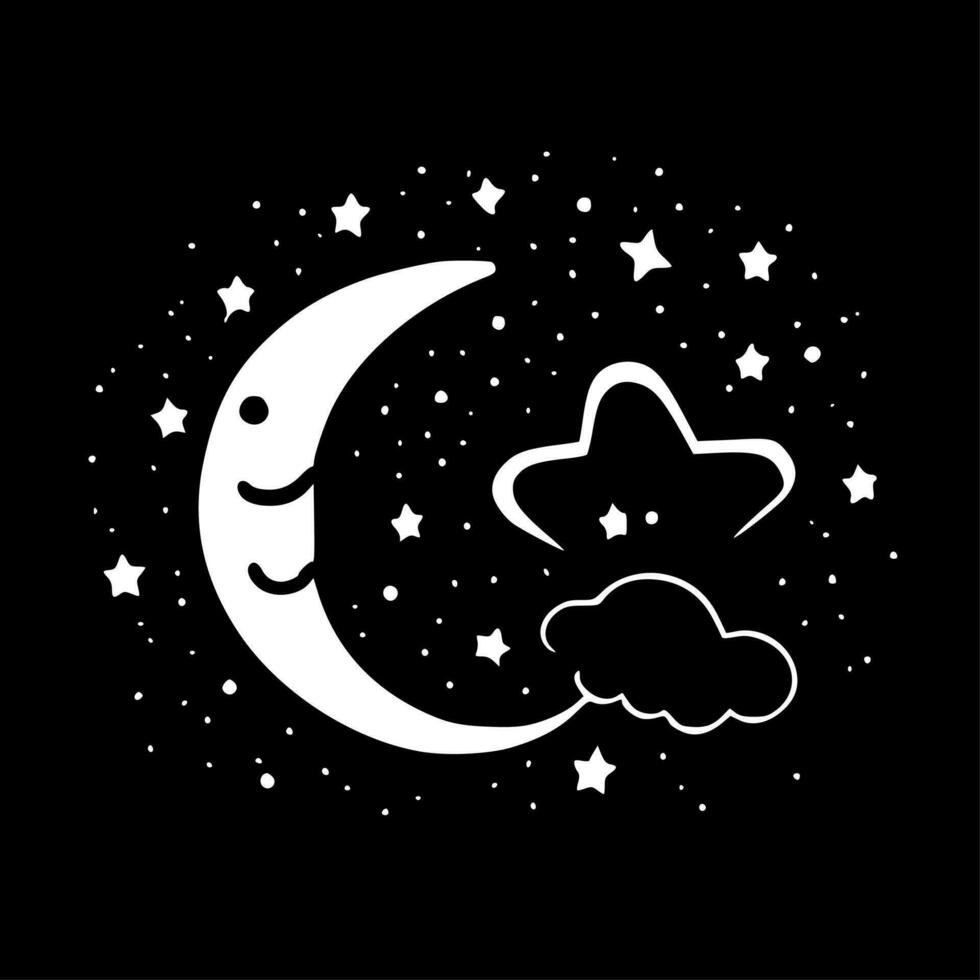 Celestial - Black and White Isolated Icon - Vector illustration