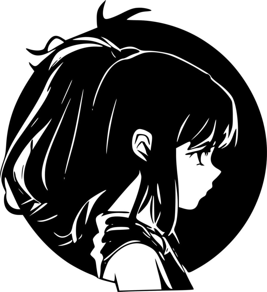 Anime, Minimalist and Simple Silhouette - Vector illustration