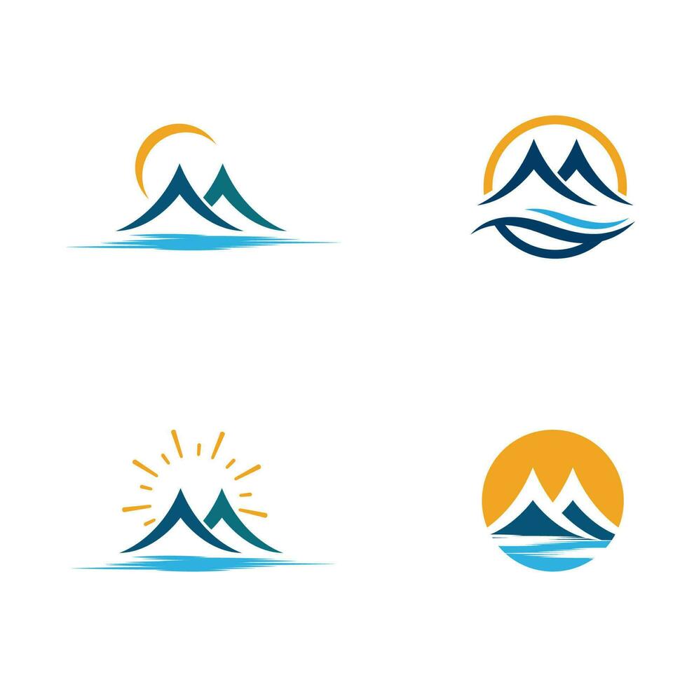 logotipo de icono de montaña vector