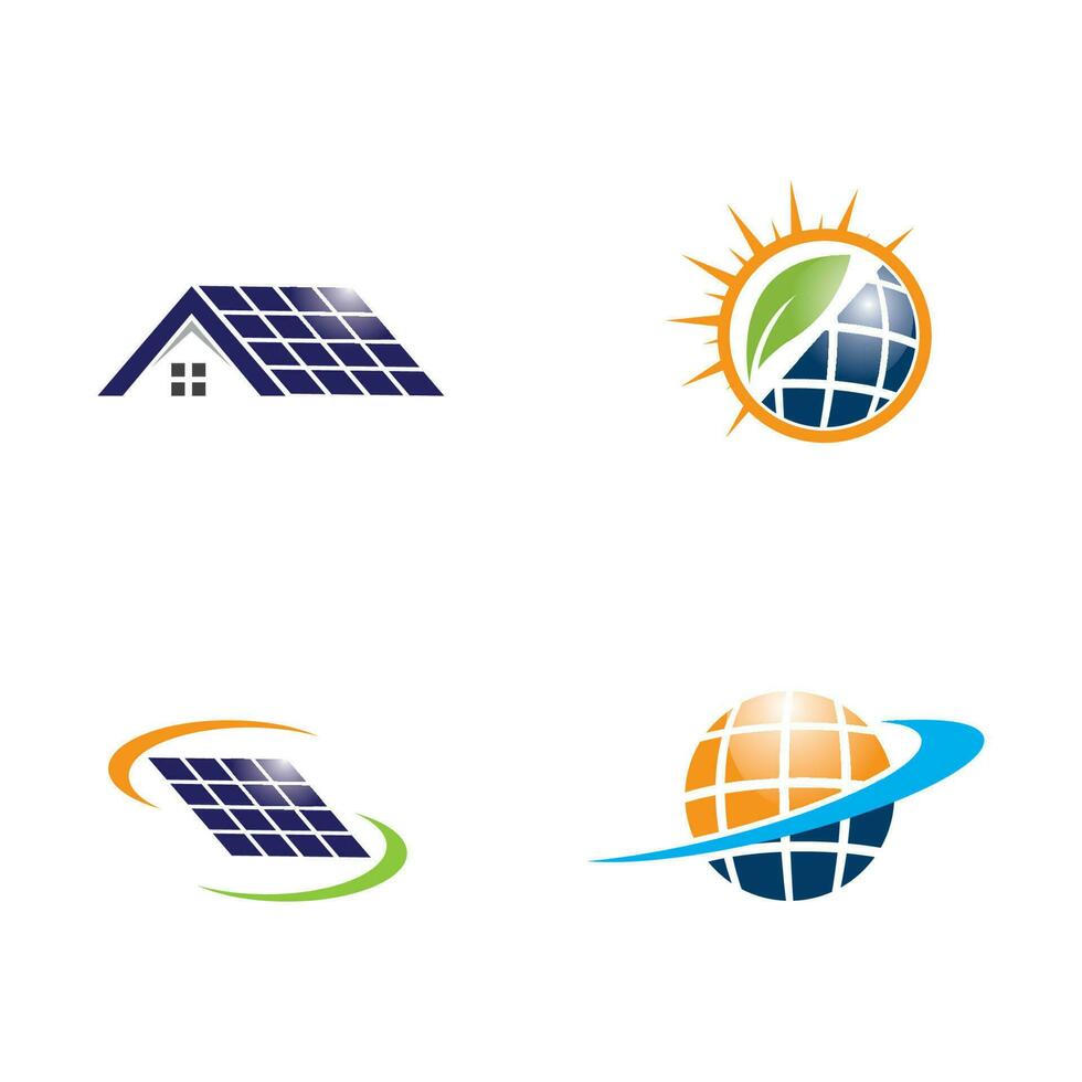 Solar logo energy icon vector