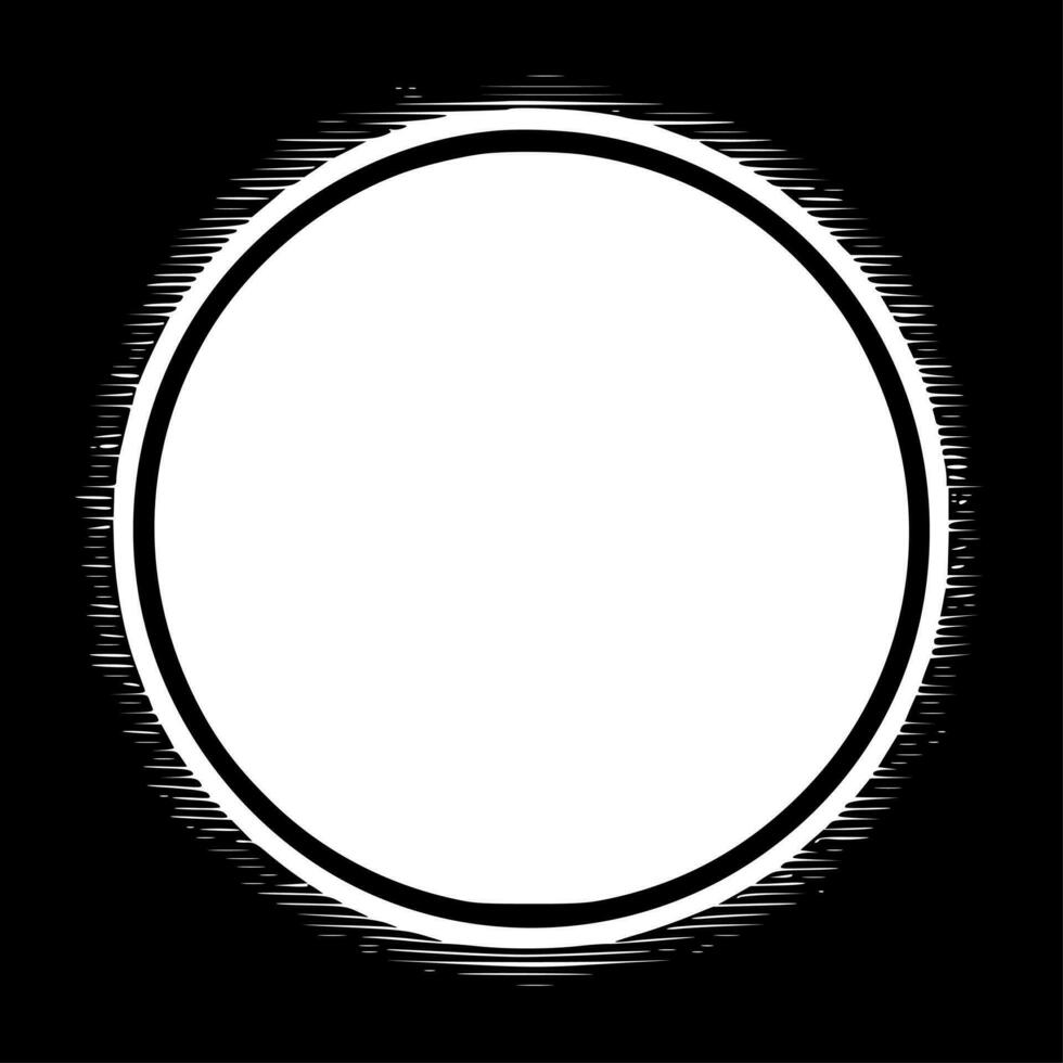 Circle Frame, Black and White Vector illustration