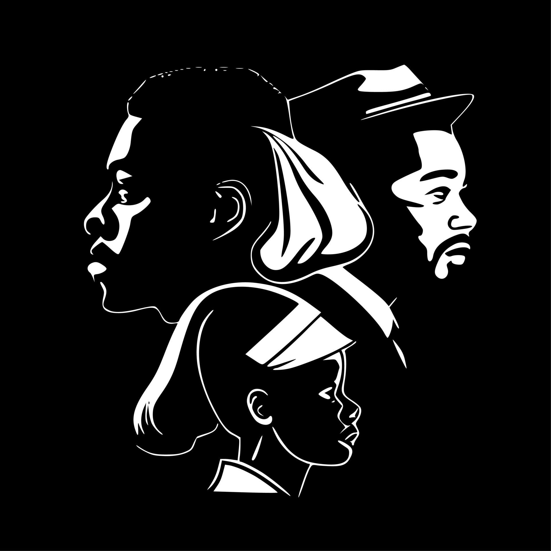 Black History, Black and White Vector illustration 23557842 Vector Art