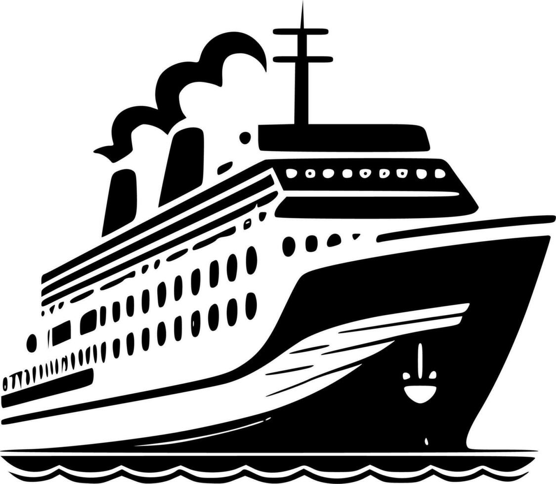 Cruise, Minimalist and Simple Silhouette - Vector illustration