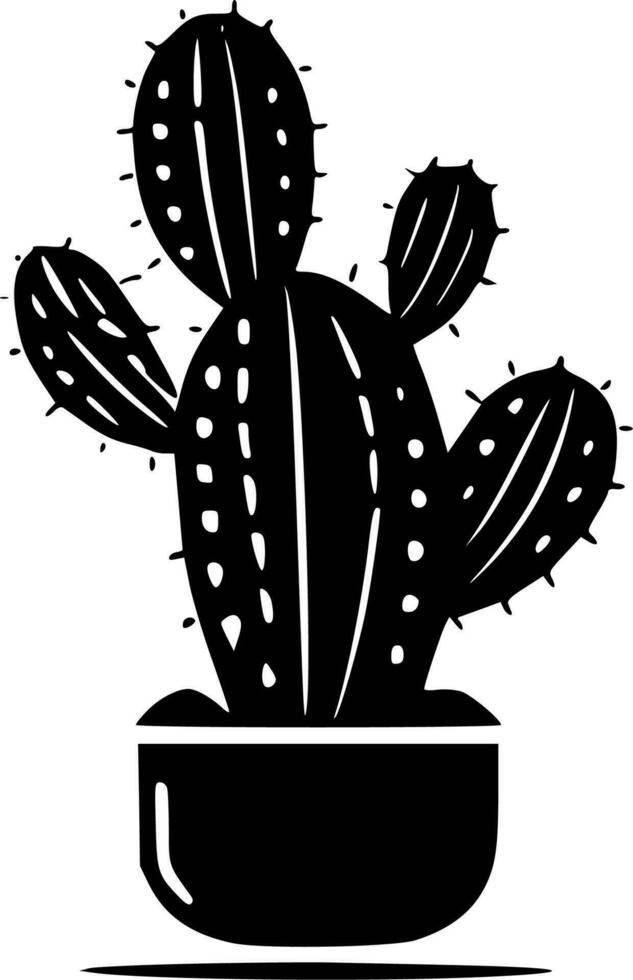 Cactus, Minimalist and Simple Silhouette - Vector illustration
