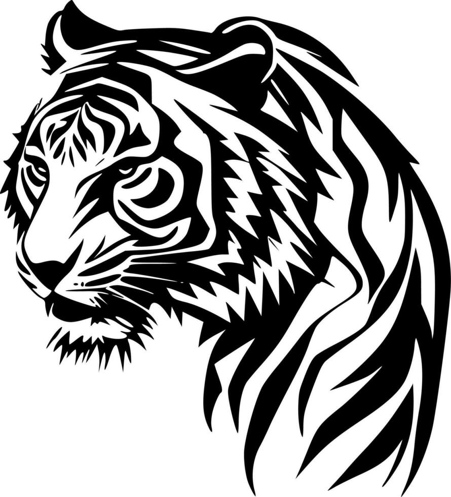 Tigre modelo - minimalista y plano logo - vector ilustración