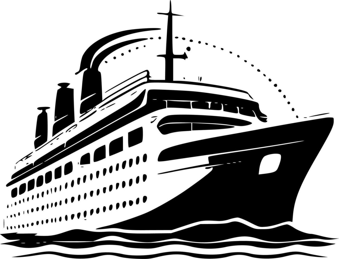 Cruise, Minimalist and Simple Silhouette - Vector illustration