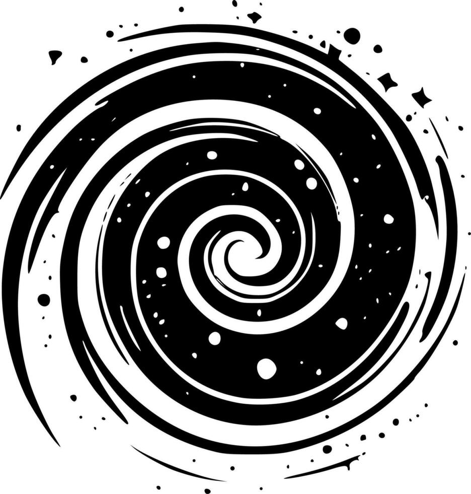 Galaxy - Black and White Isolated Icon - Vector illustration 23557932