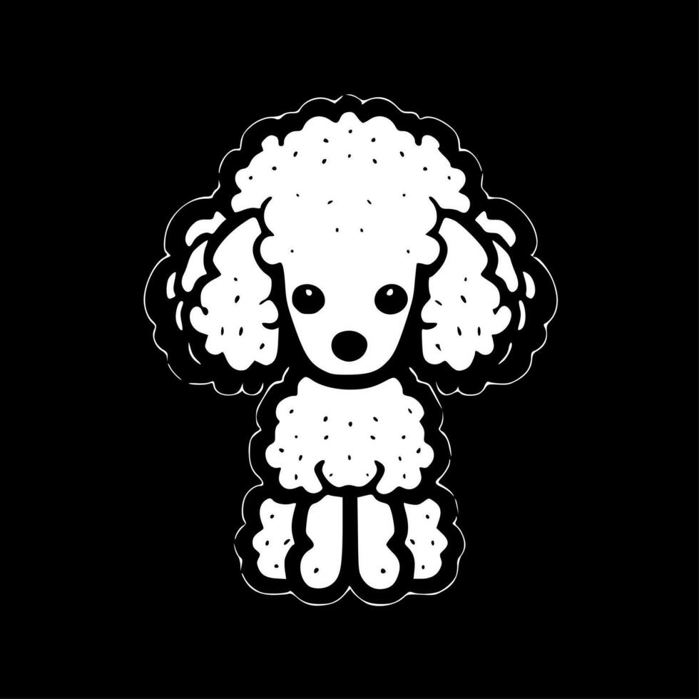 Poodle, Black and White Vector illustration