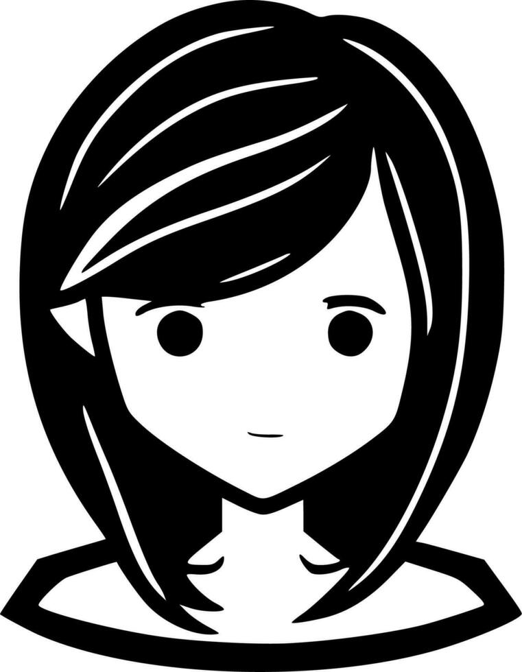 Girl, Black and White Vector illustration