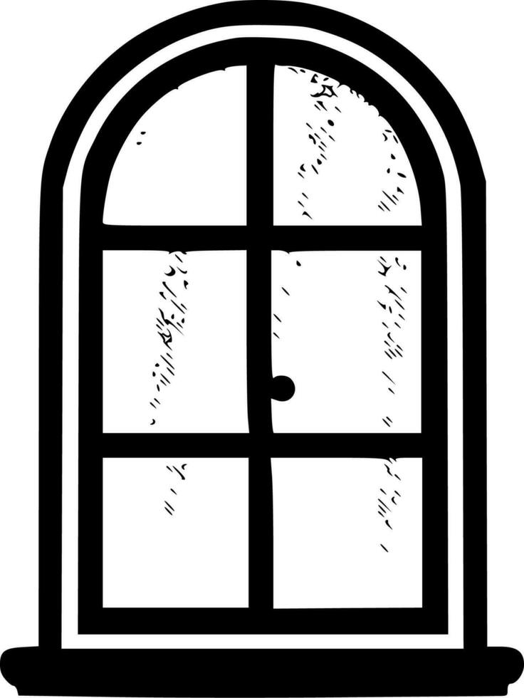 ventana, negro y blanco vector ilustración