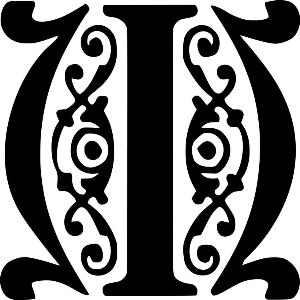 Vector silhouette of ornament on white background