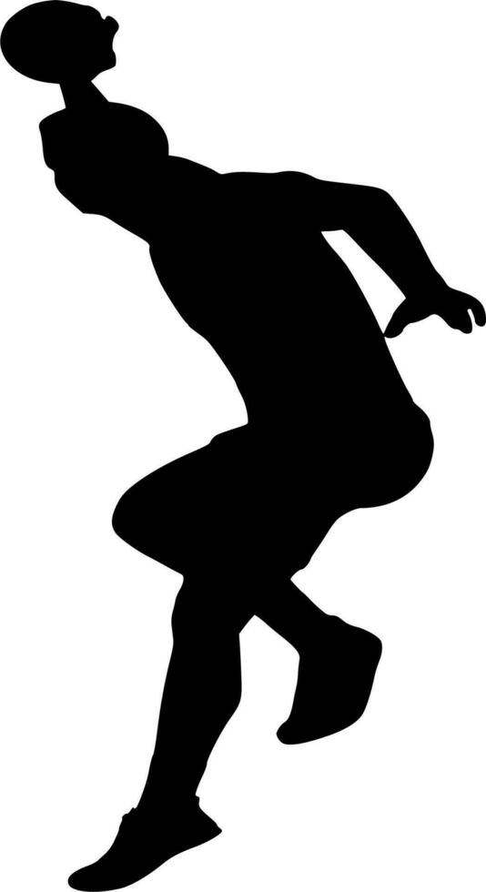 Vector silhouette of handball on white background