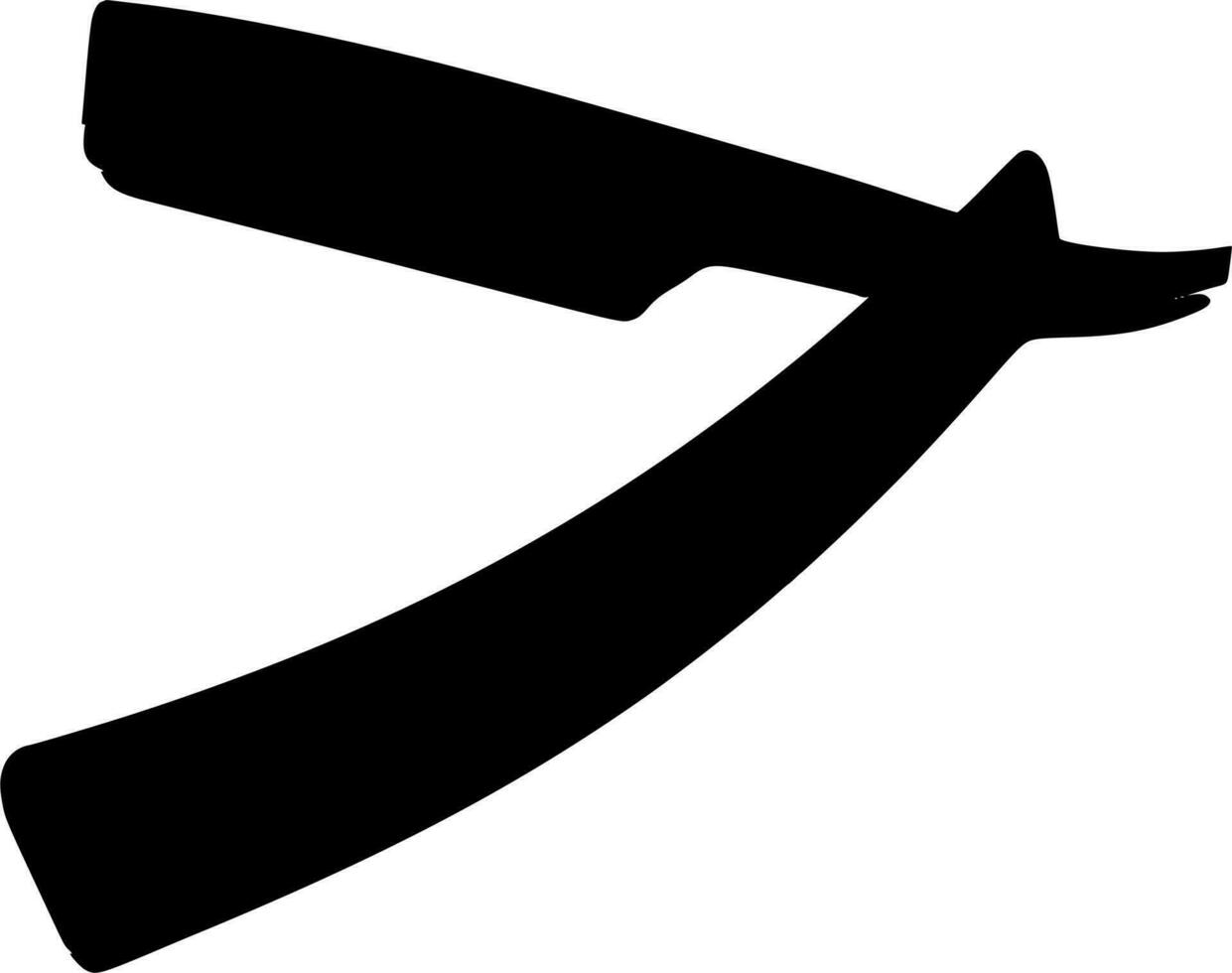 Vector silhouette of razor on white background