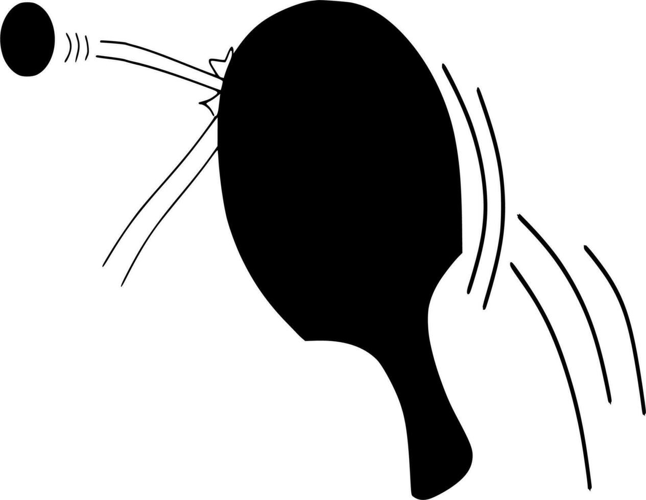 Vector silhouette of table tennis on white background