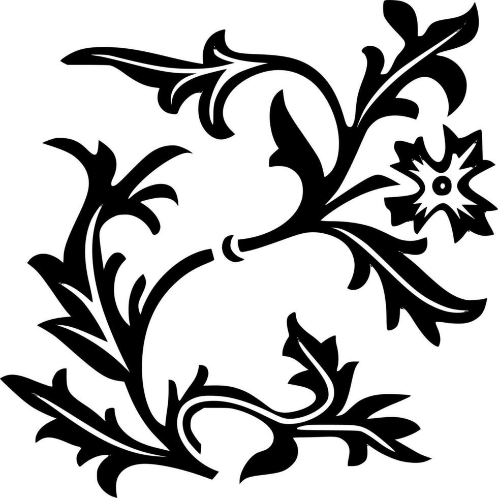 vector silueta de floral ornamento en blanco antecedentes