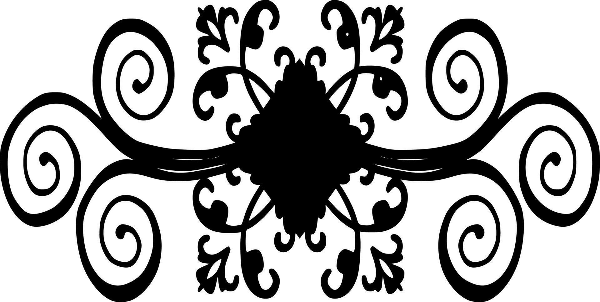 Vector silhouette of ornament on white background 23558114 Vector Art