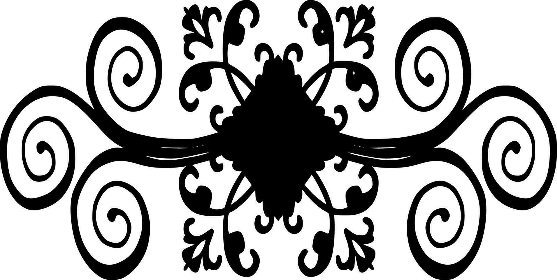 Vector silhouette of ornament on white background