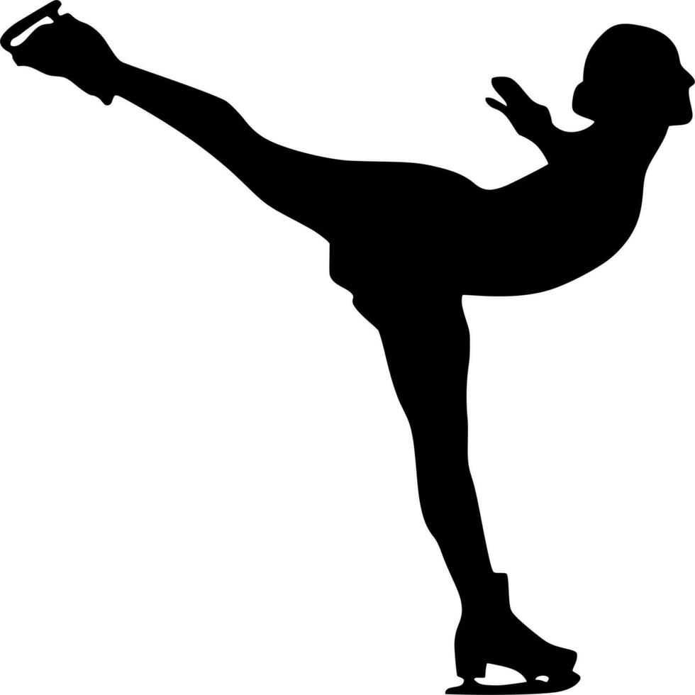 Vector silhouette of skate on white background