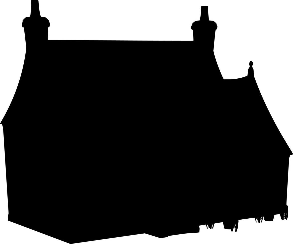 Vector silhouette of home on white background