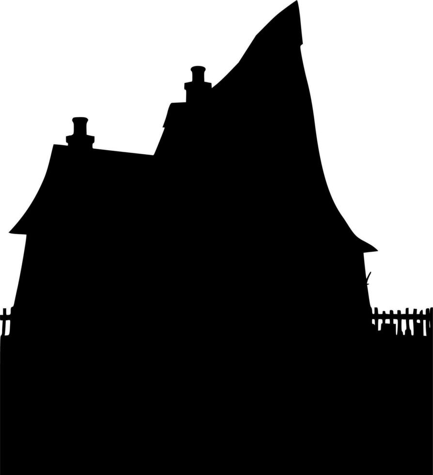 Vector silhouette of home on white background