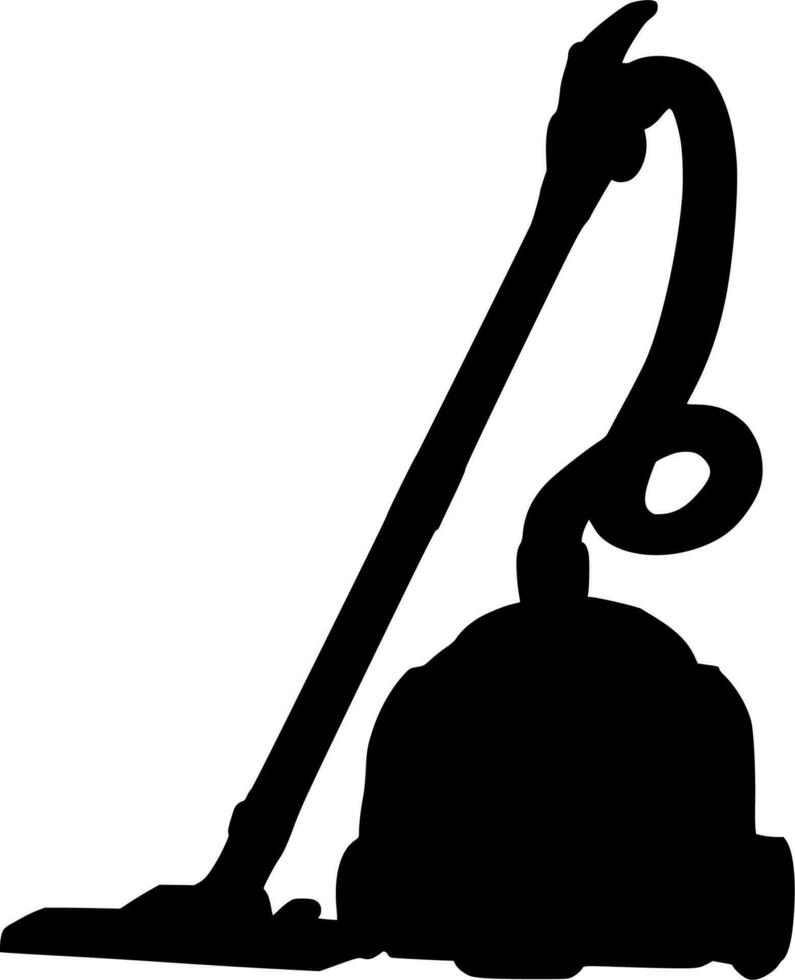 Vector silhouette of vacuum cleaner on white background