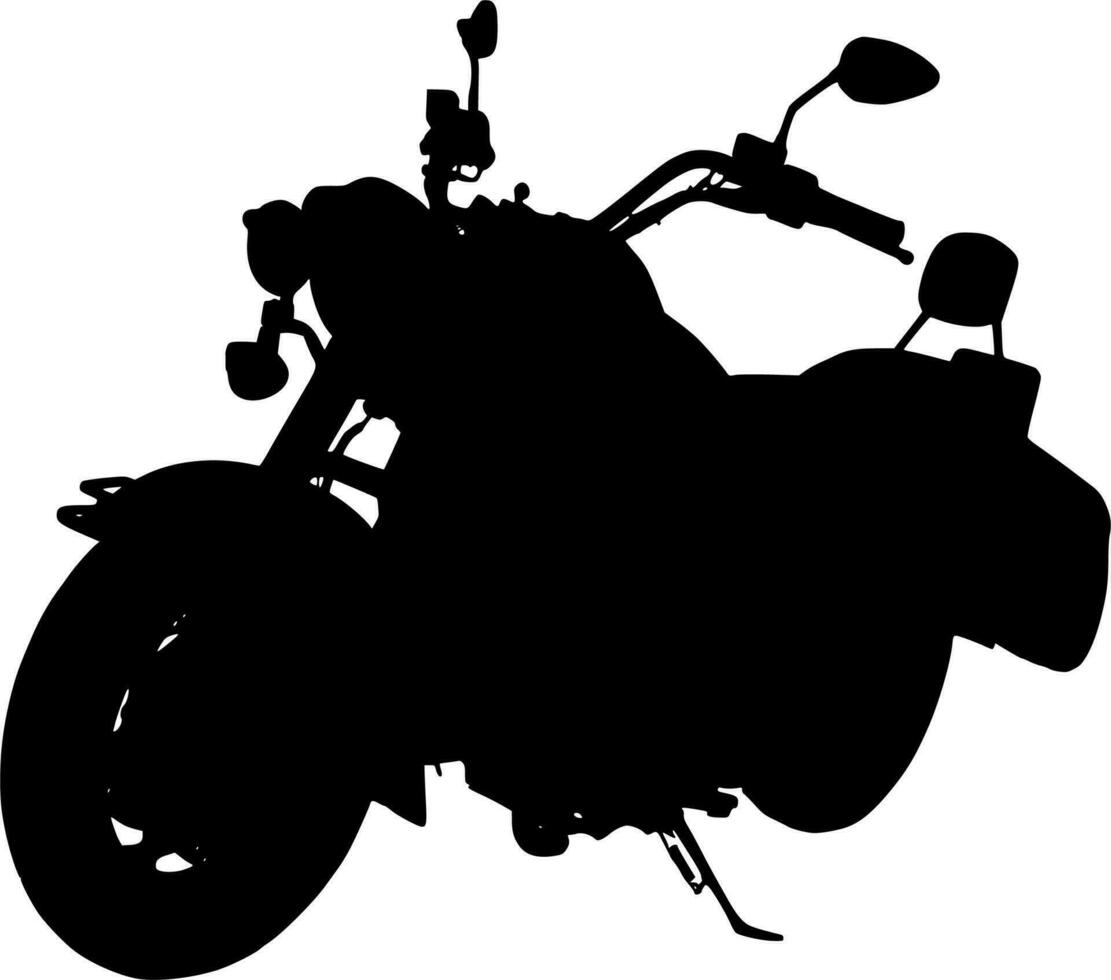 Vector silhouette of motorcycle on white background
