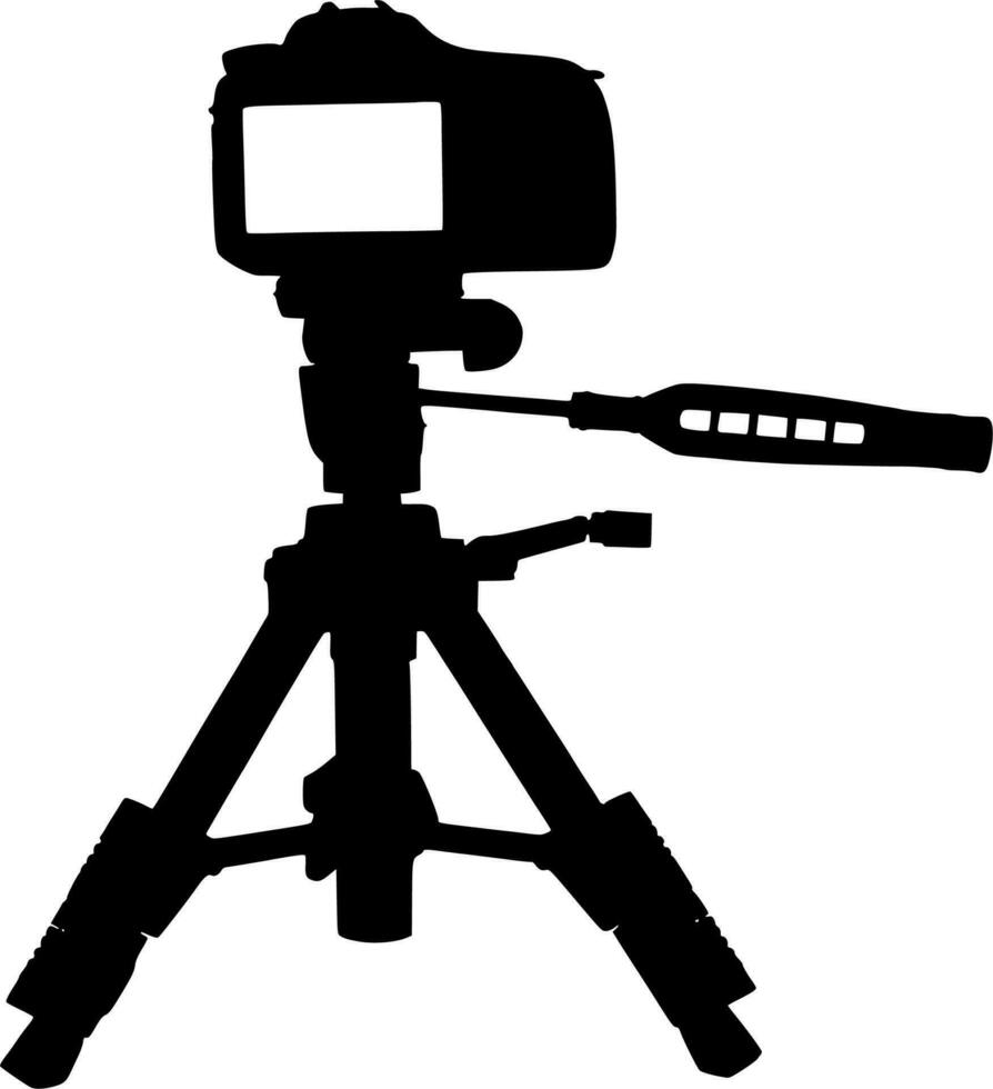 Vector silhouette of camera on white background