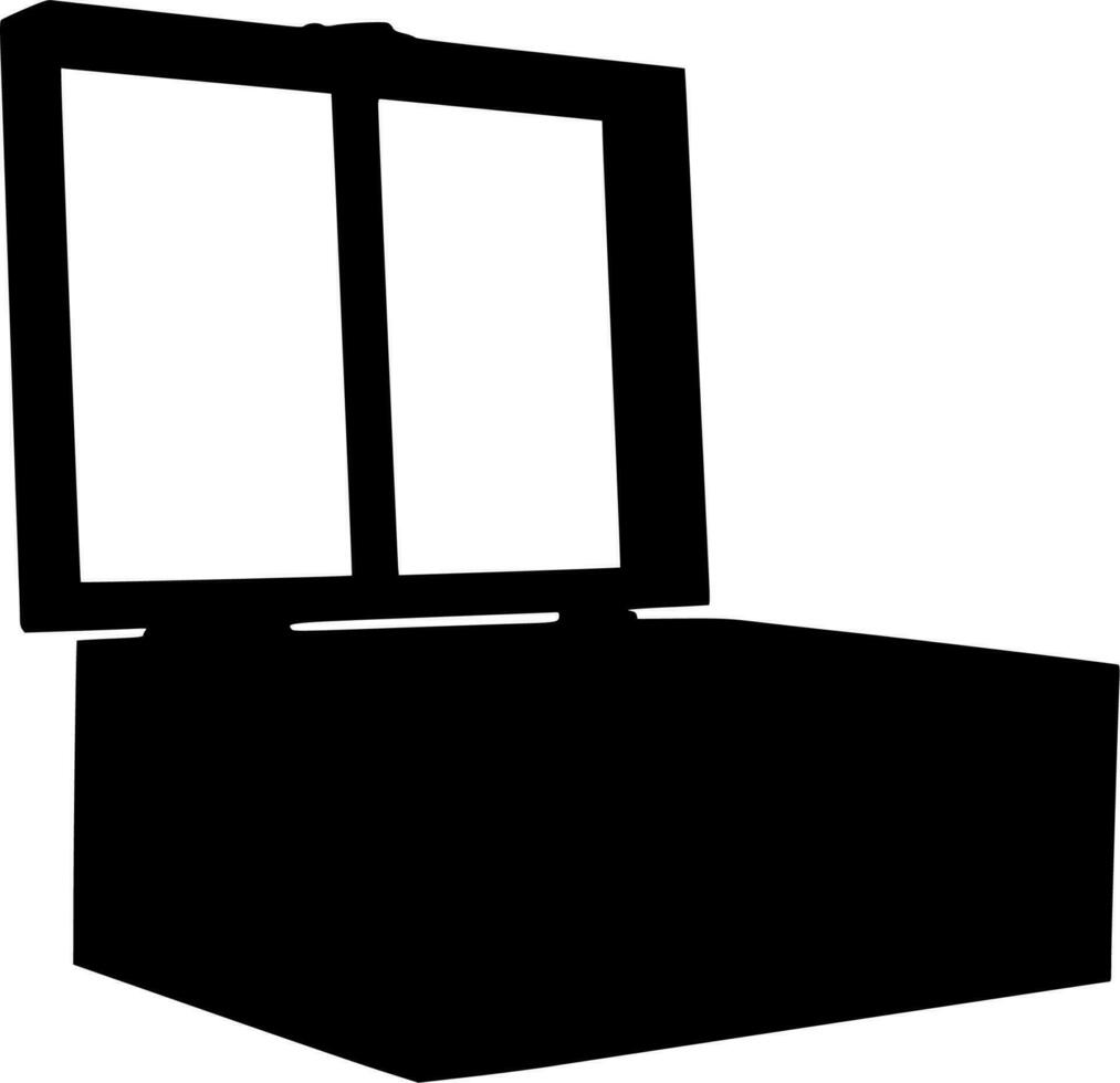 Vector silhouette of box on white background