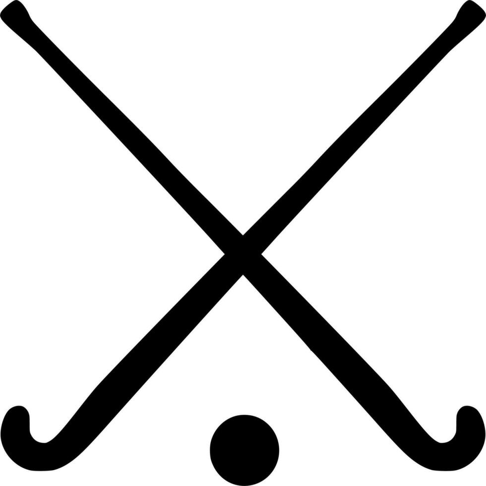 Vector silhouette of hockey on white background