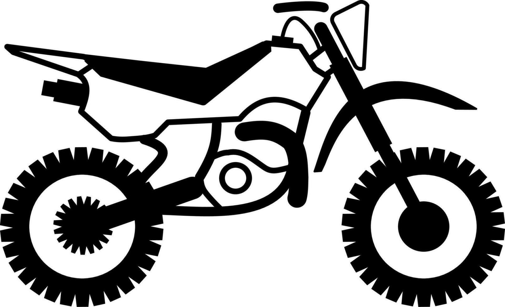 Vector silhouette of motocross on white background