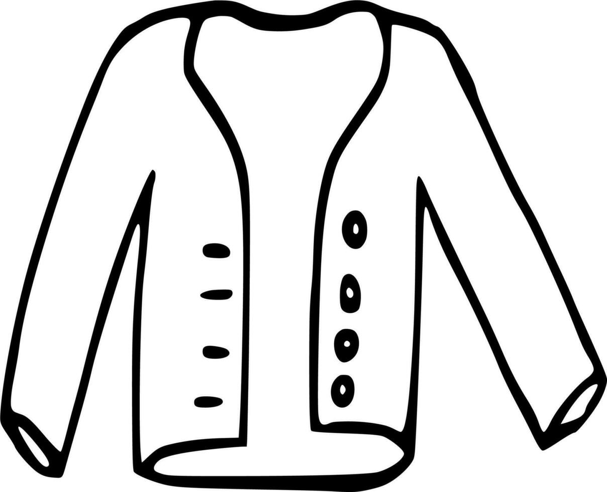 Vector silhouette of sweaters on white background