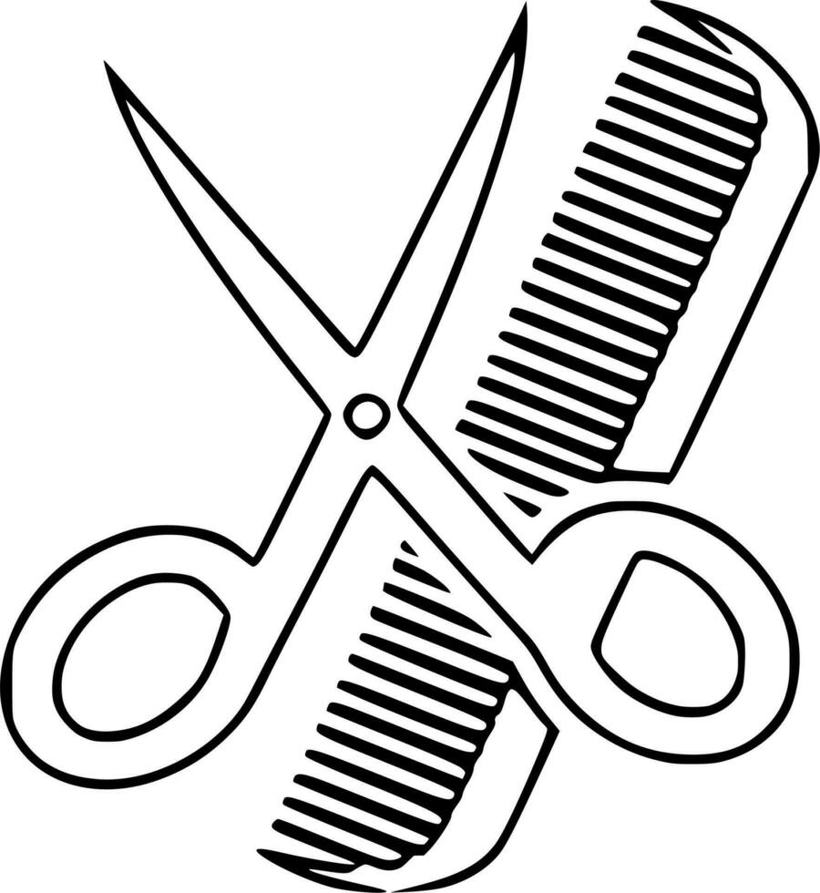Vector silhouette of comb on white background