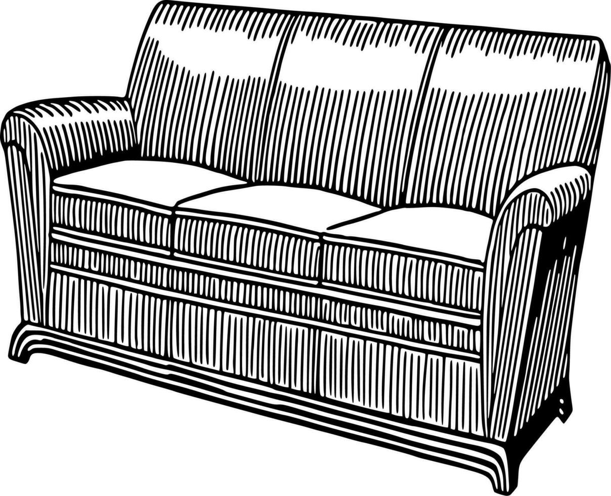 vector silueta de sofá en blanco antecedentes