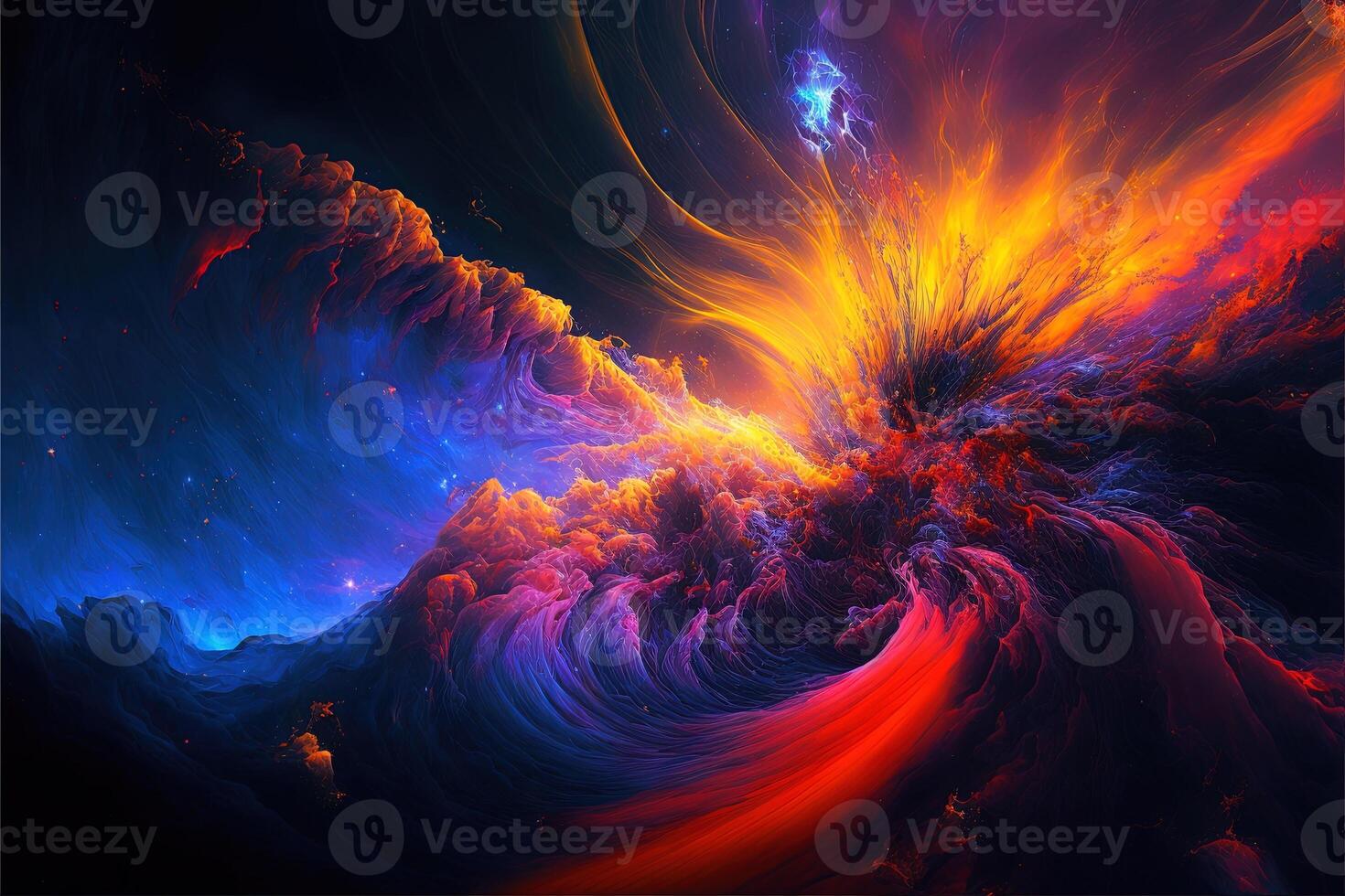 Space nebula panorama, equirectangular projection, environment map. HDRI spherical panorama. Space background with nebula and stars, black hole in space. photo