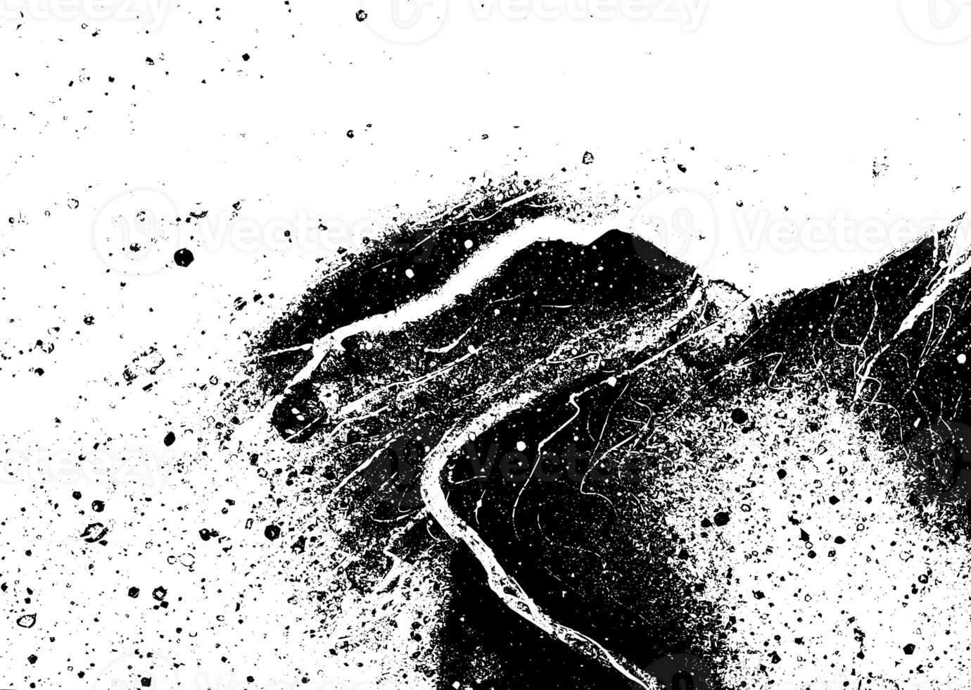 Rustic grunge texture with grain and stains. Abstract noise background. PNG graphic illustration with transparent background.