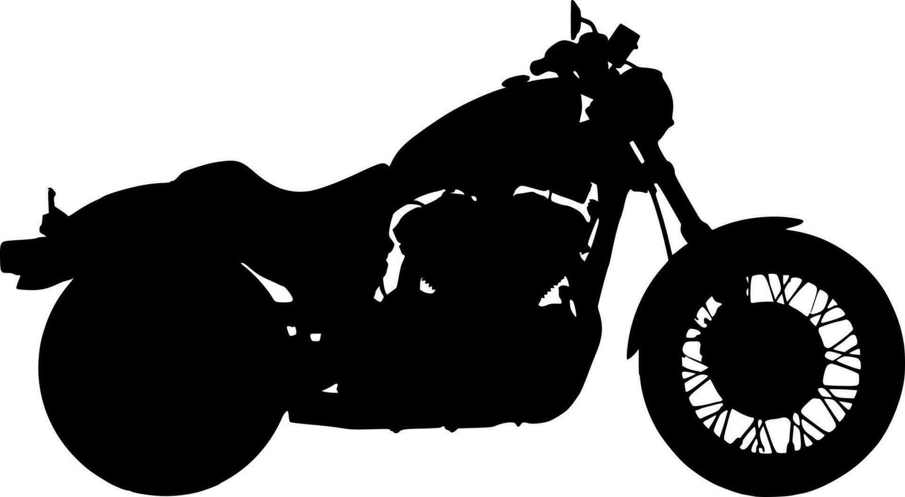 Vector silhouette of motorcycle on white background