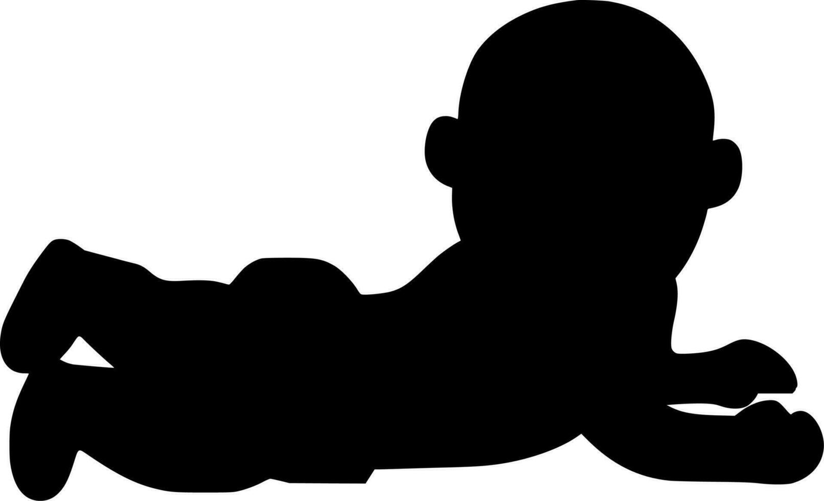 Vector silhouette of baby on white background