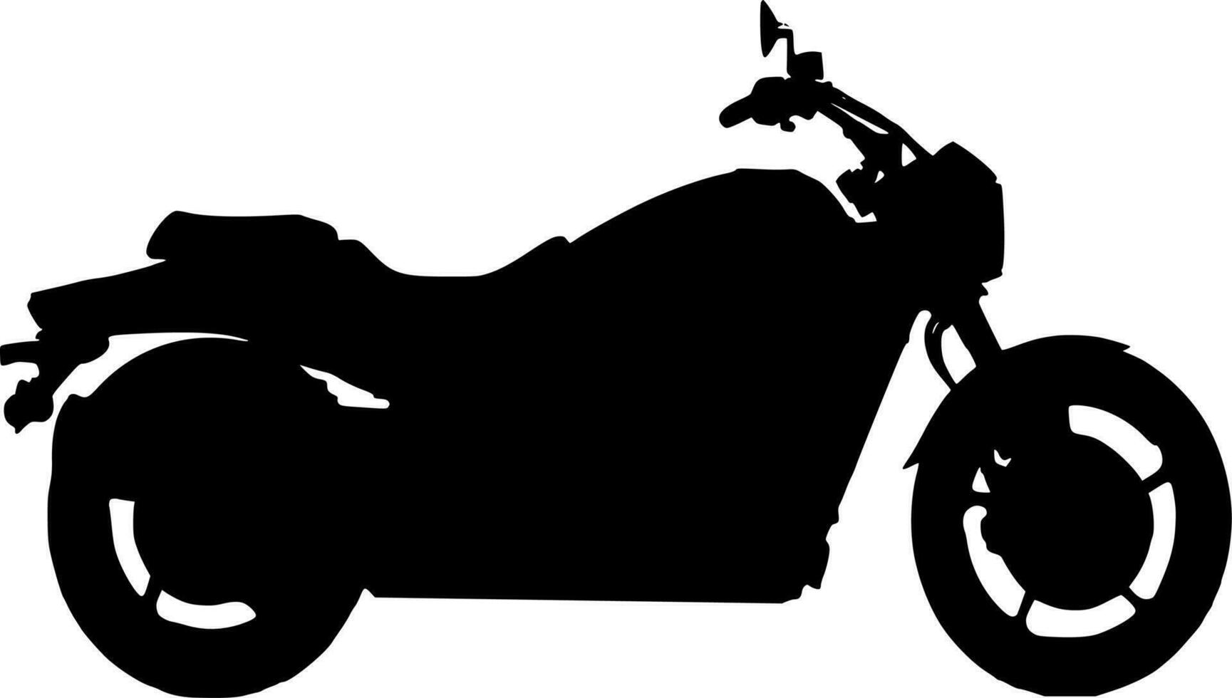 Vector silhouette of motorcycle on white background