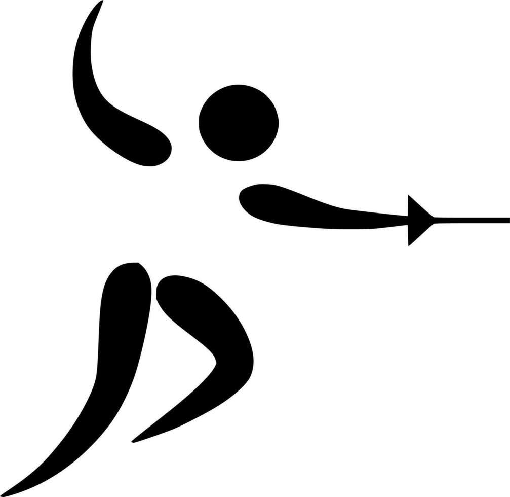 Vector silhouette of fencing sport on white background
