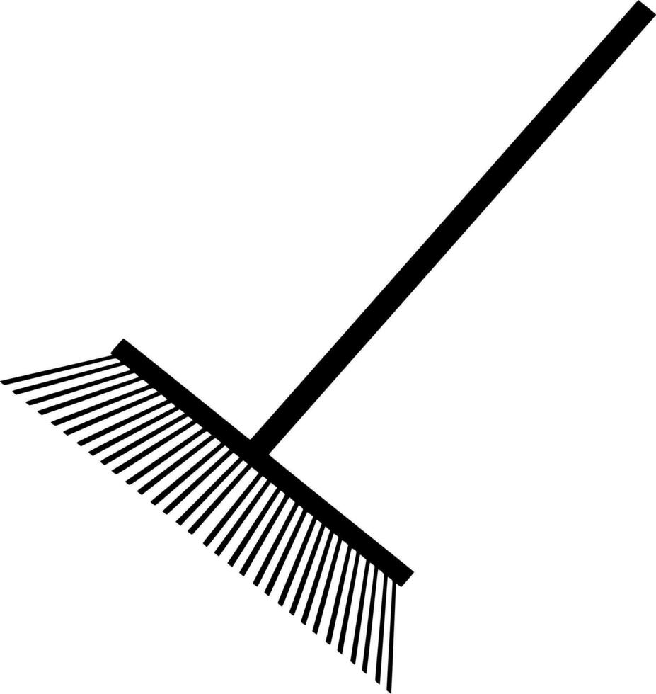 Vector silhouette of rake tool garden on white background