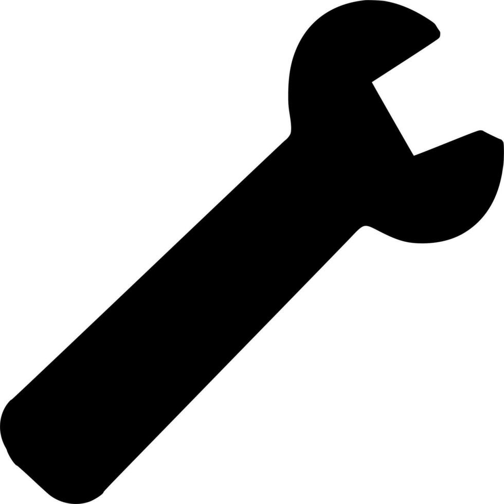 Vector silhouette of wrench tool on white background