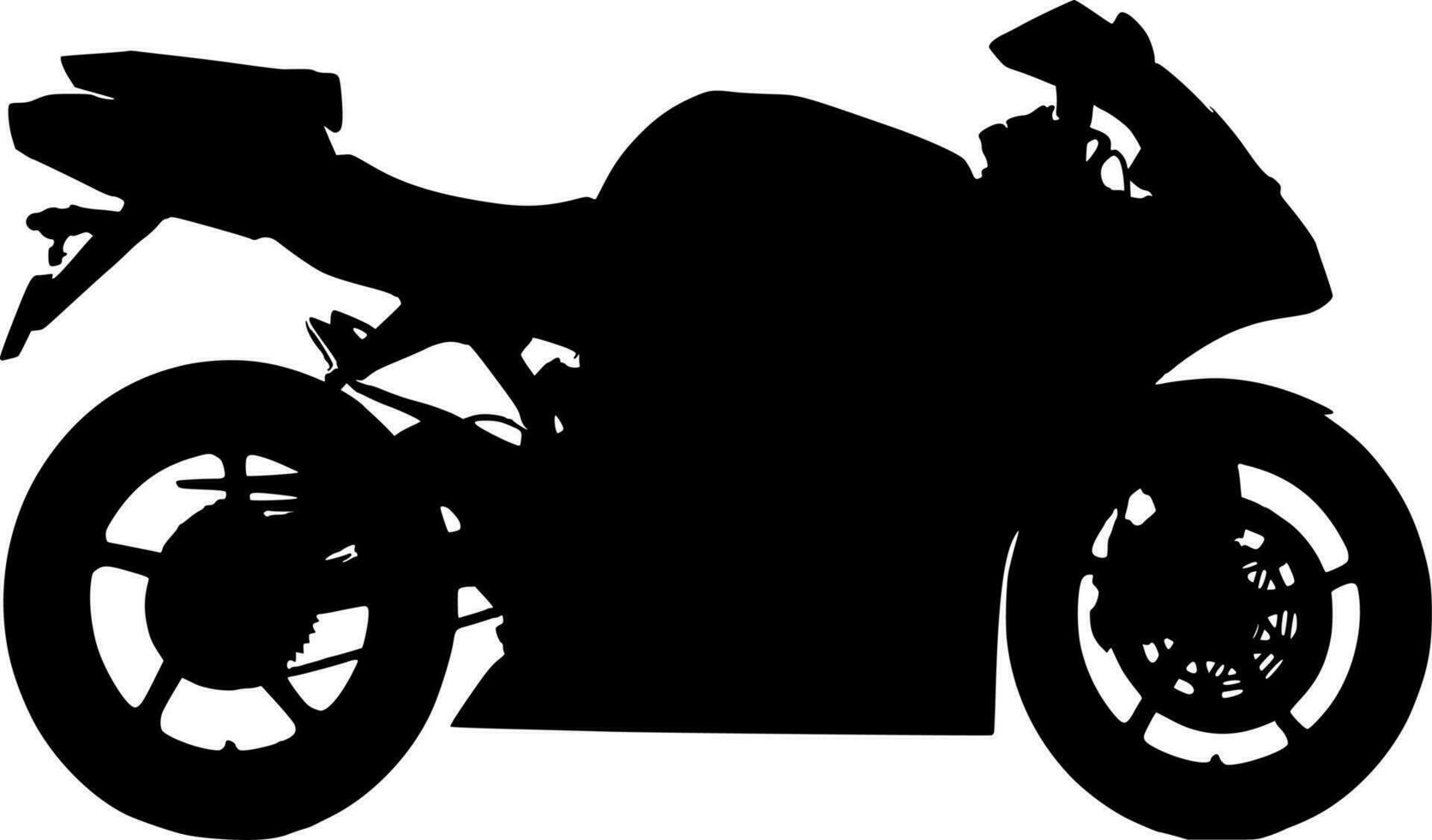 Vector silhouette of motorcycle on white background